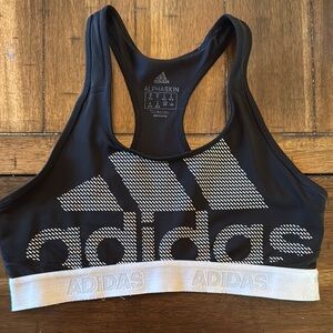 Adidas Black and White Performance Sports Bra